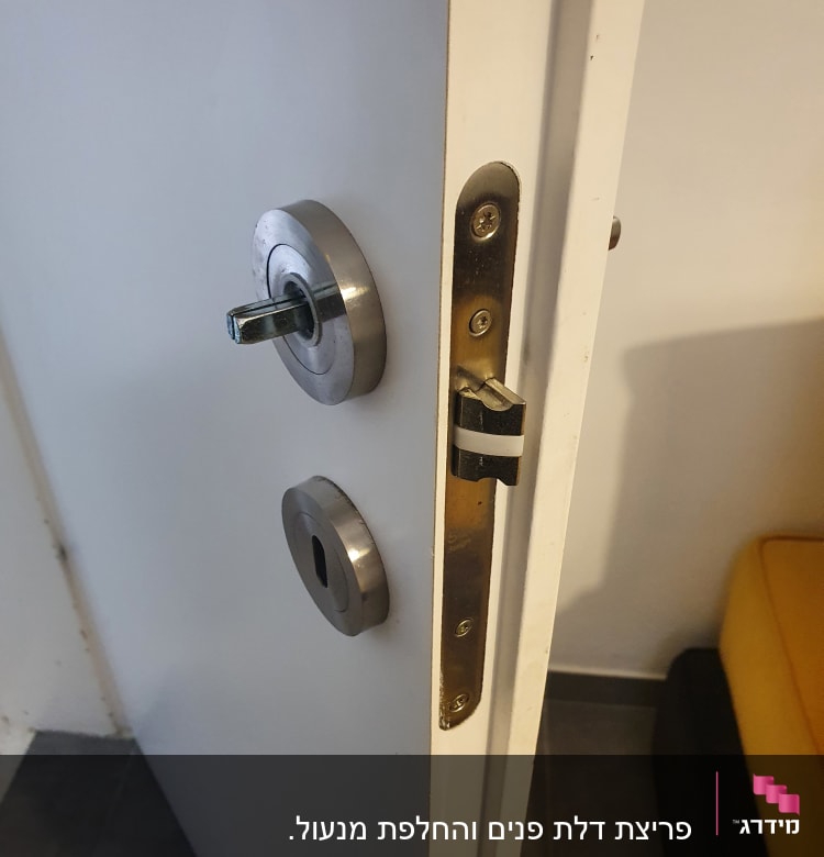 מנעול דלת מתכת עם בריח פתוח